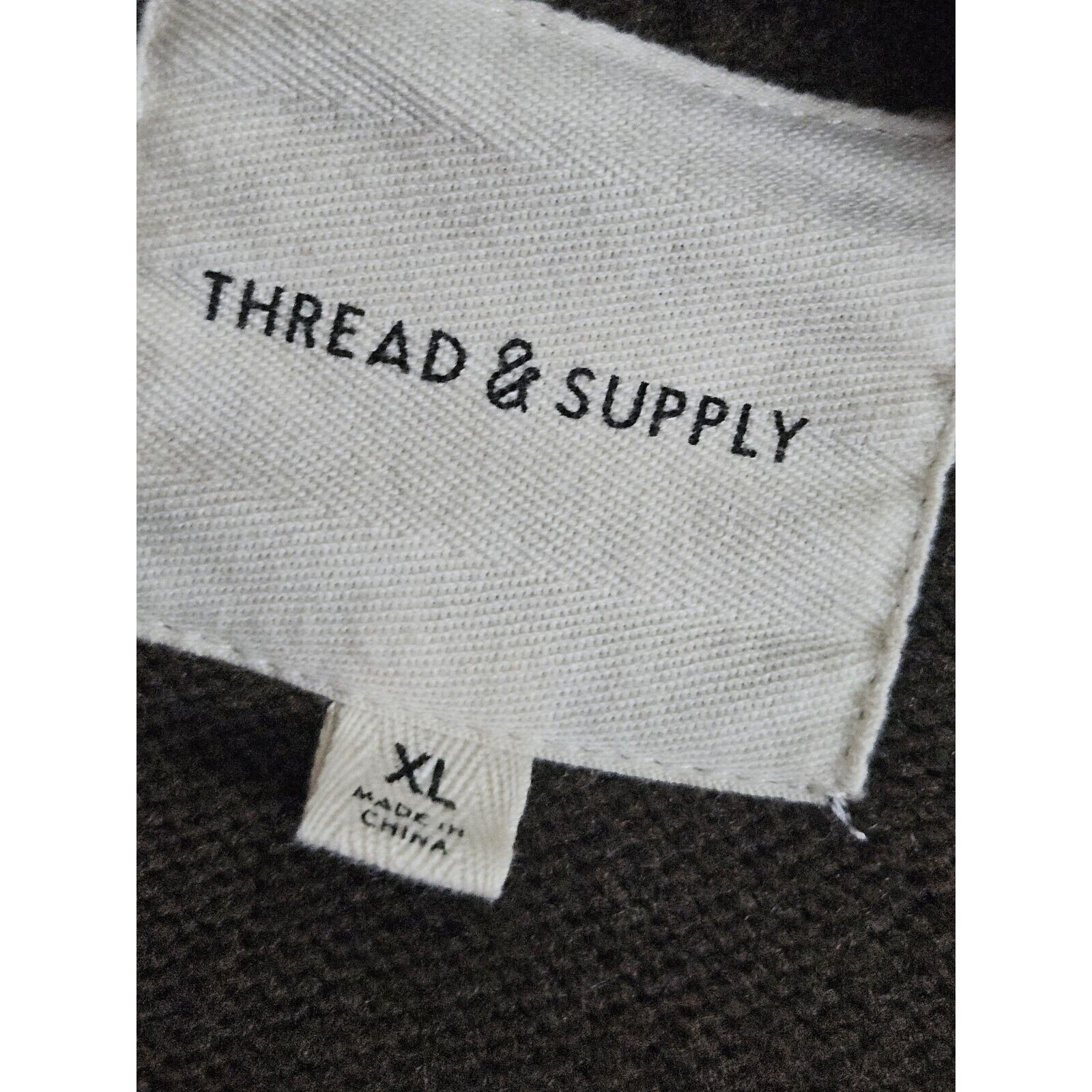 Thread & Supply Longline Women’s Cardigan Open Front Pocket Brown Sweater XL