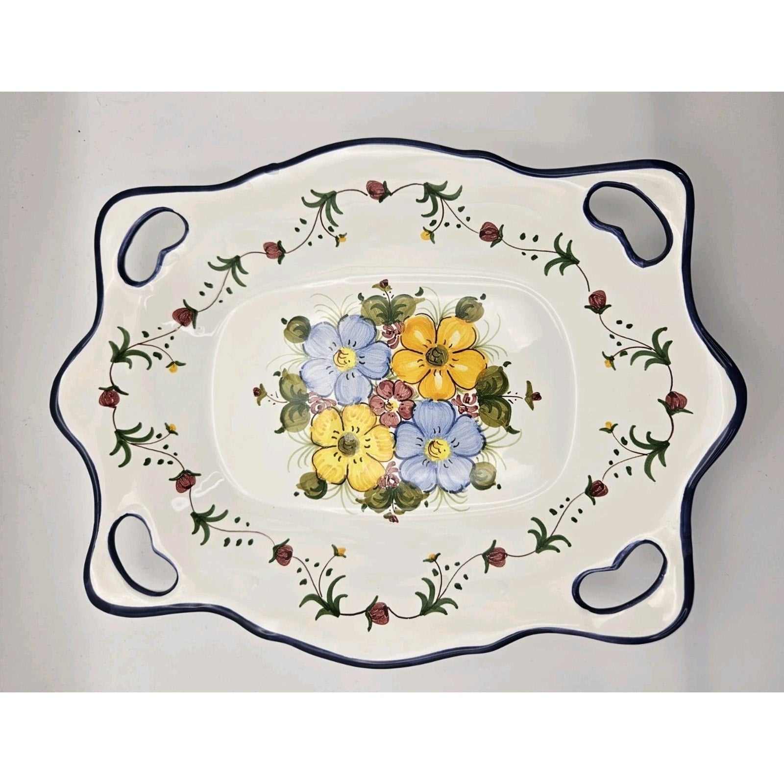 Ceramica Albalat Spanish Pottery Hand-Painted 10.5" Serving Platter Wall Plate