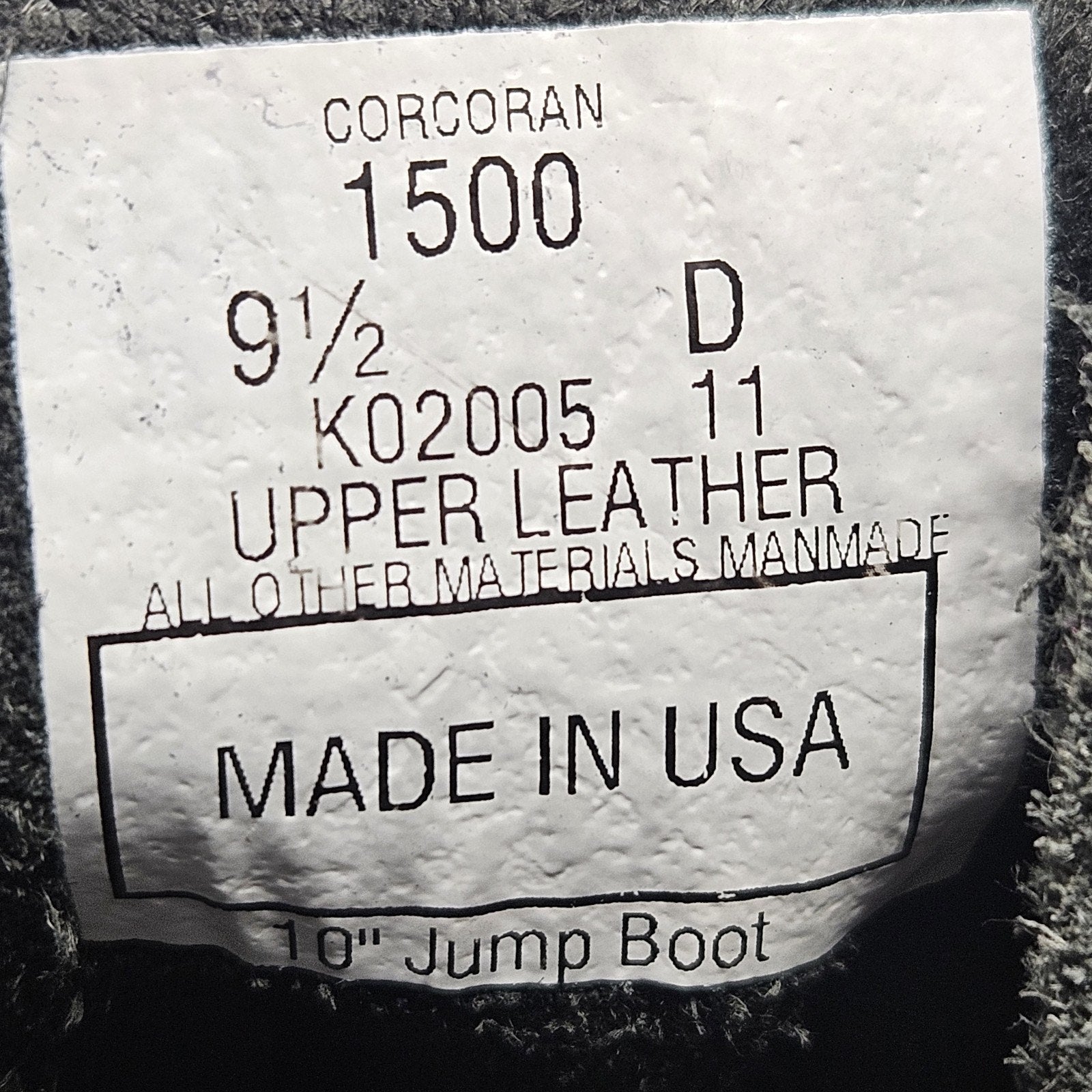 Vtg 90s CORCORAN Jump Boots 1500 USA Made 10" Black Combat Boot Sz 9 D Grunge