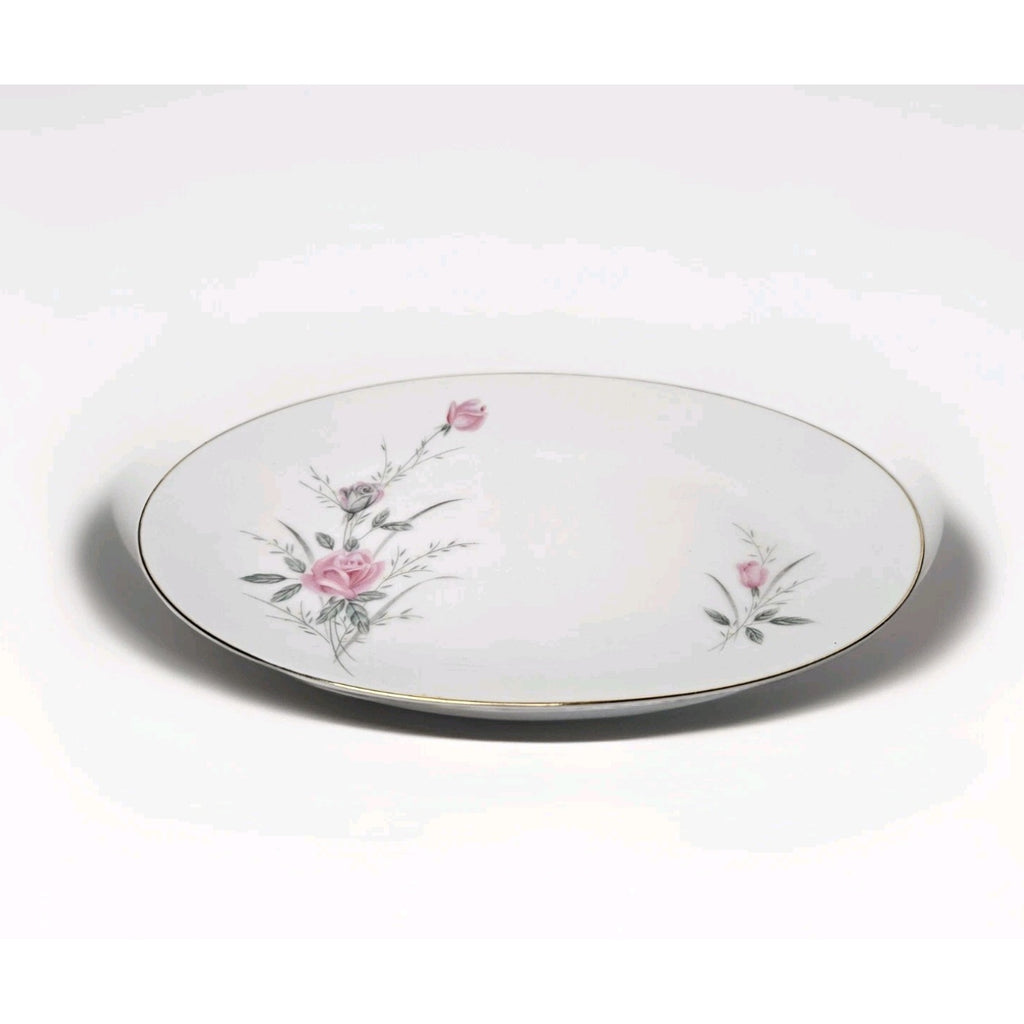 Vintage Golden Rose Fine China Tray Japan Made 10" Oval Plate Floral Gold Trim
