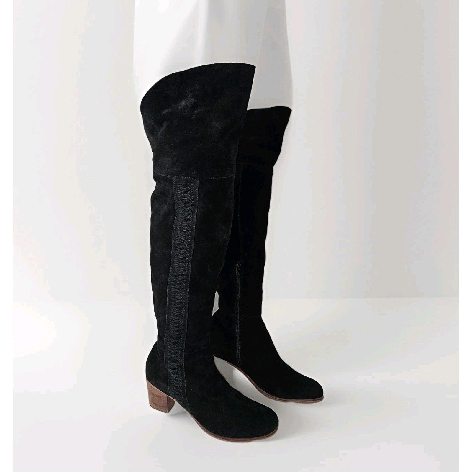 Matisse Womens Size 10 M Black Suede Zip 23" Shaft Over The Knee Western Classic