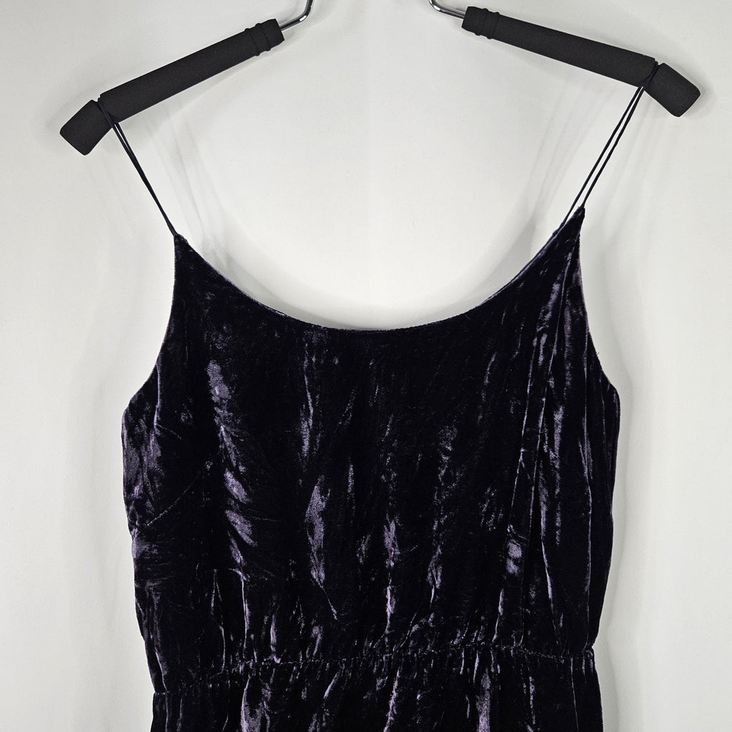 J Crew Dress Womens 2 Silk Purple Velvet Sleeveless Whimsygoth Fairy Grunge 90s