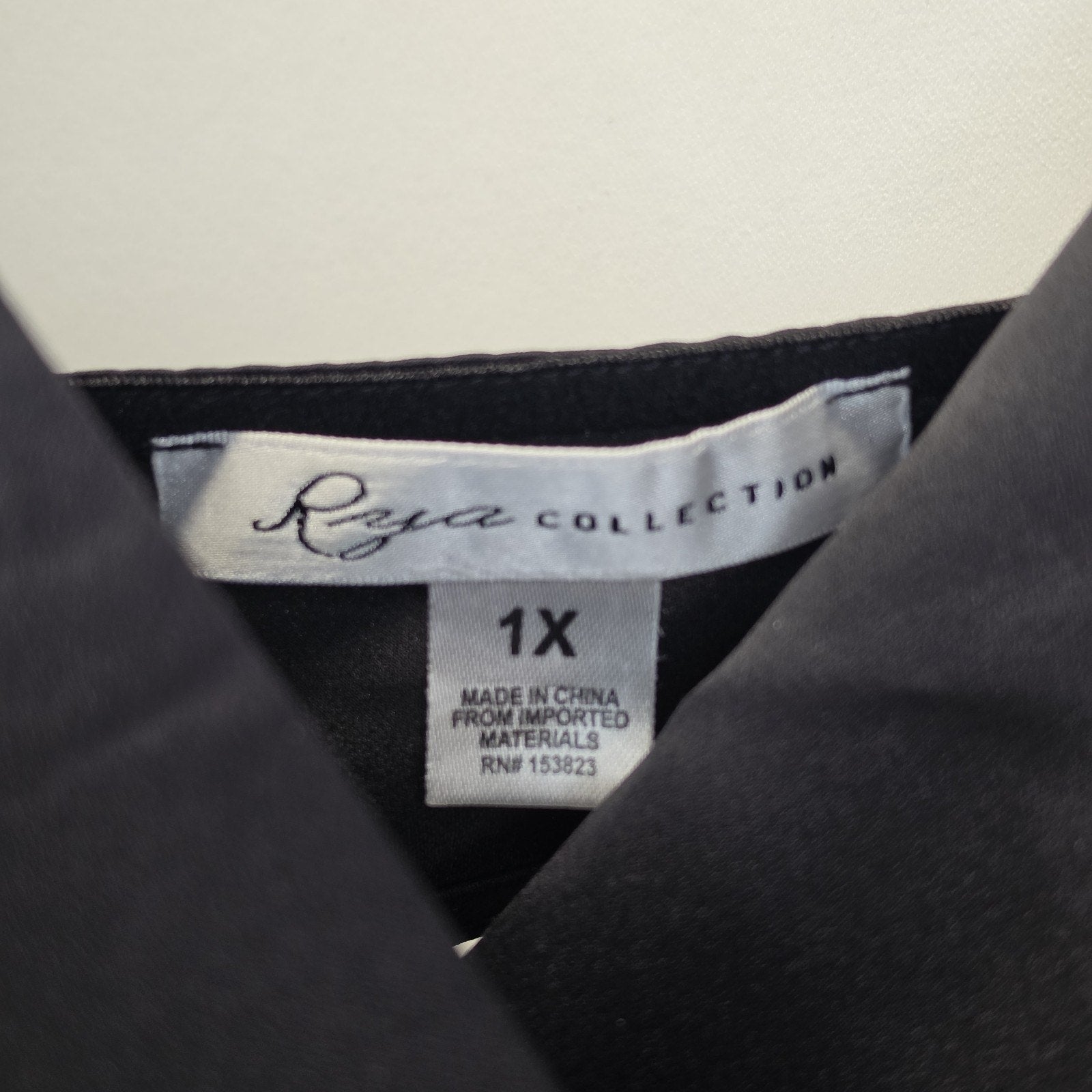 Rya Collection Women's Sz 1X Plus Size Positivity Black Satin Chemise Nightgown