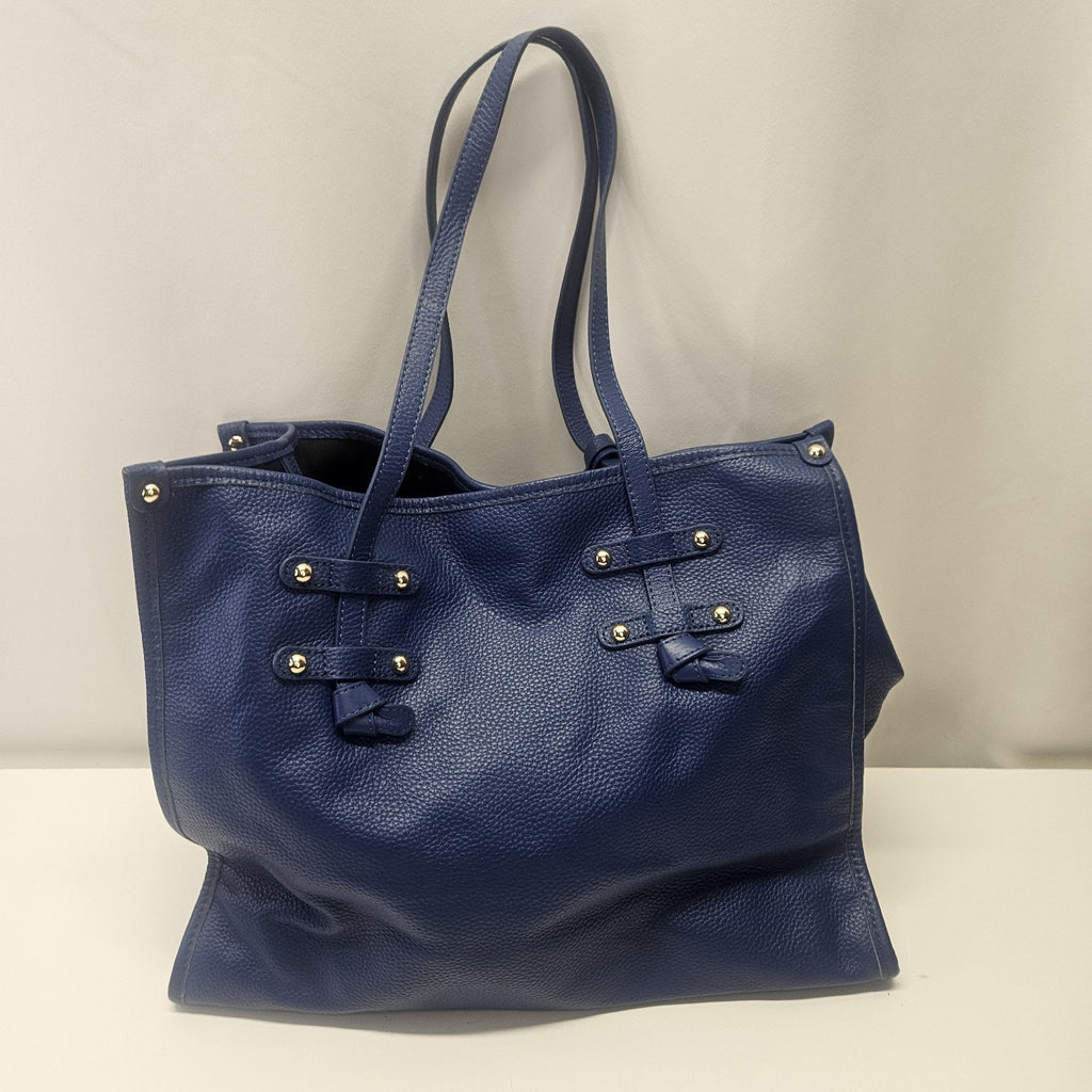 NWOT Laggo Siena Leather Tote Cobalt Blue Royal Blue Work Oversized Purse Bag