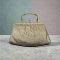 Vintage 60s Ande Shimmering Gold Evening Party Clutch Handbag Purse Twist Handle
