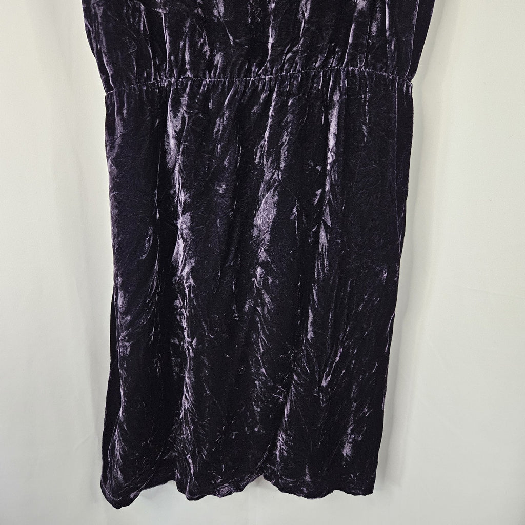 J Crew Dress Womens 2 Silk Purple Velvet Sleeveless Whimsygoth Fairy Grunge 90s