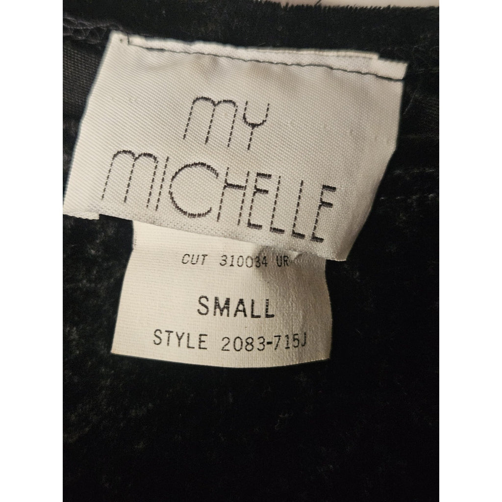 Vintage 90s My Michelle Black Velvet 3/4 Sleeve Shirt Stirrup Leggings Set