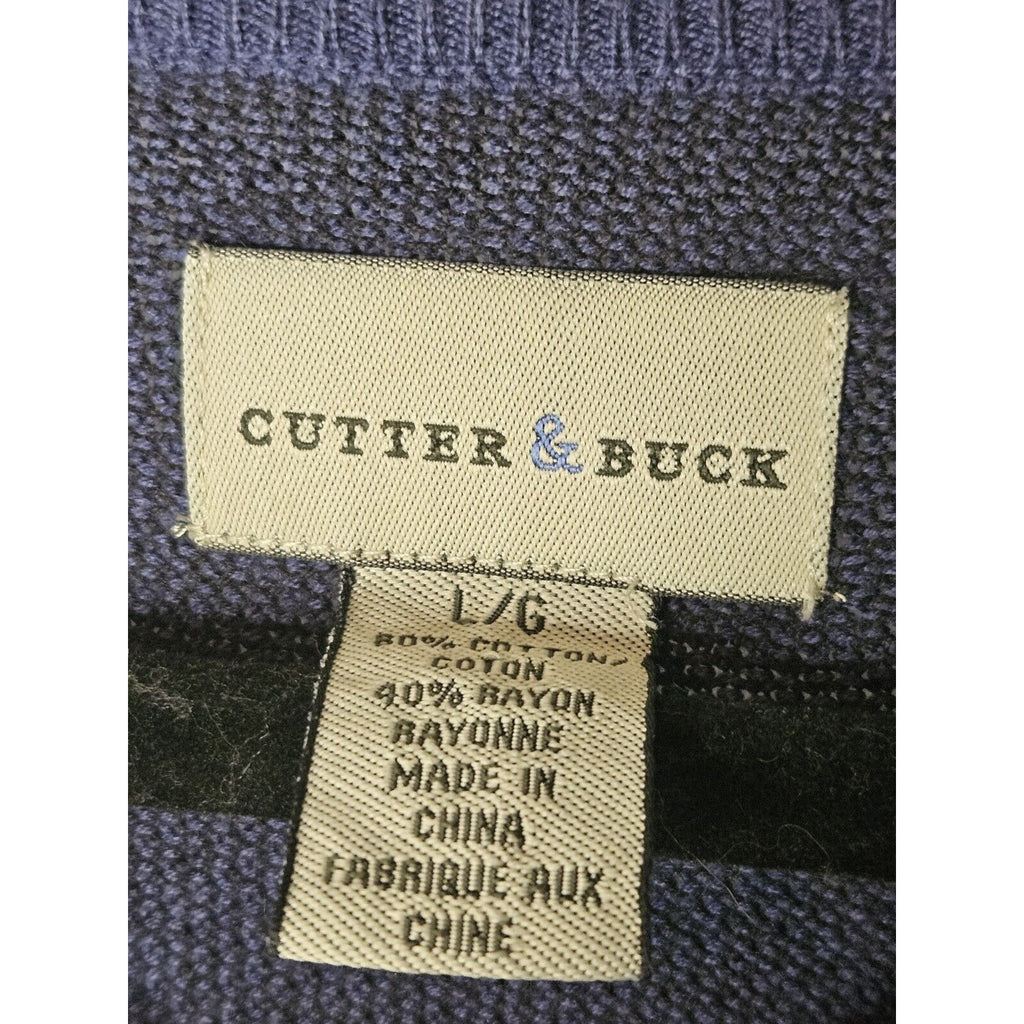 CUTTER & BUCK Men’s Ribbed Pullover Long Sleeve V-Neck Sweater Size M