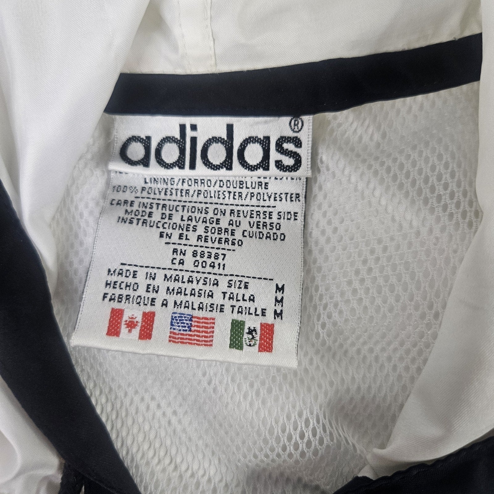Vintage 90s Adidas Originals Windbreaker Jacket Football Mens Medium Sportswear