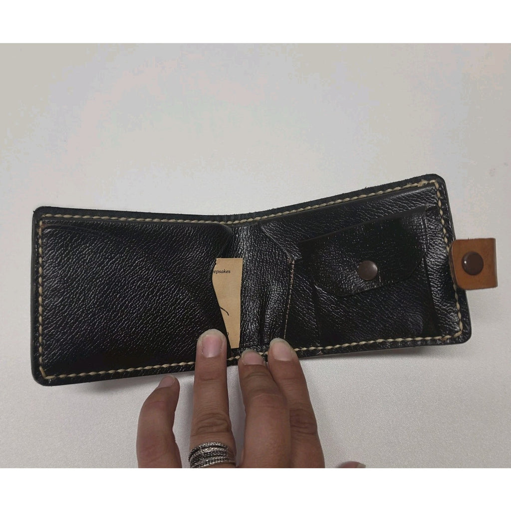 Hand Tooled Full Grain Leather Men’s Wallet Bifold Handmade Western Floral