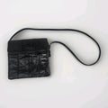 Retro Patchwork Micro Shoulder Purse Black Lambs Leather Crossbody Bag