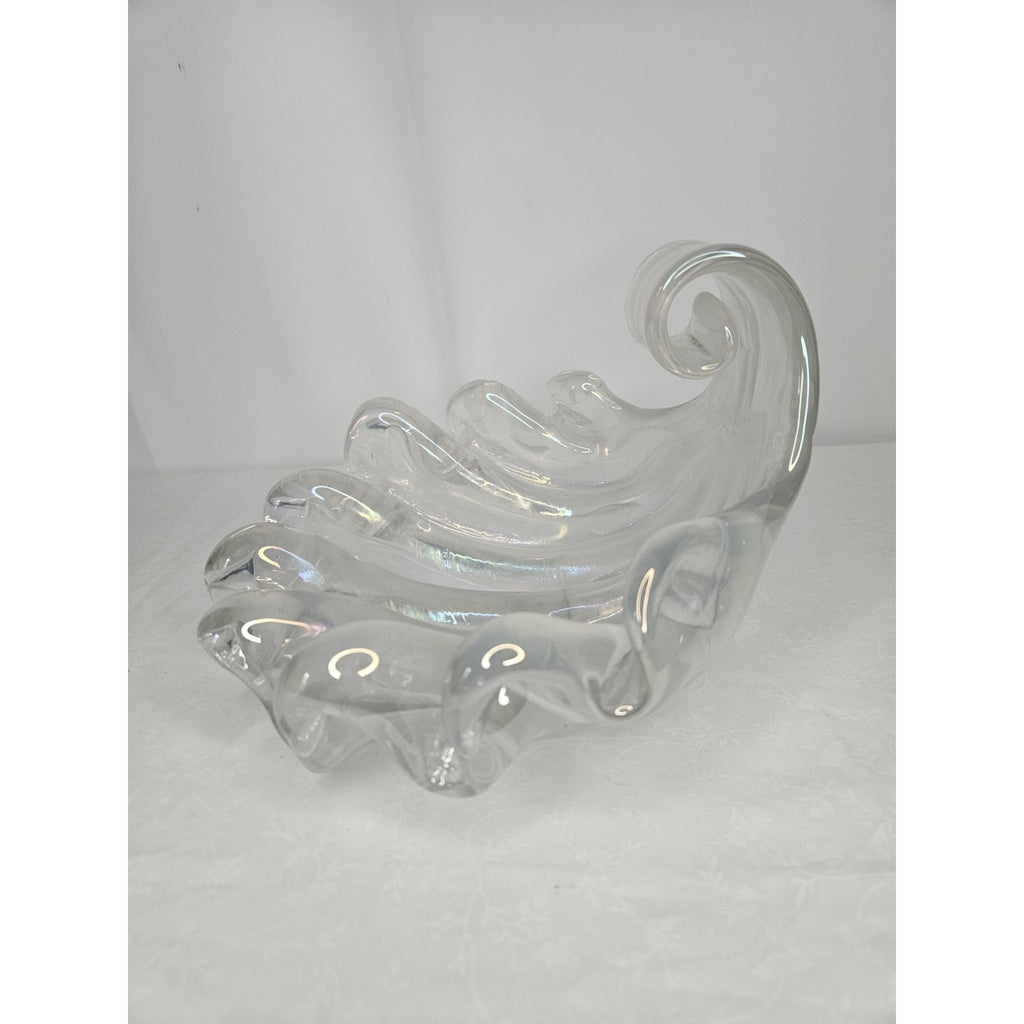 Barovier Murano Iridescent Italian Art Deco Glass Conch Seashell Bowl 1940s