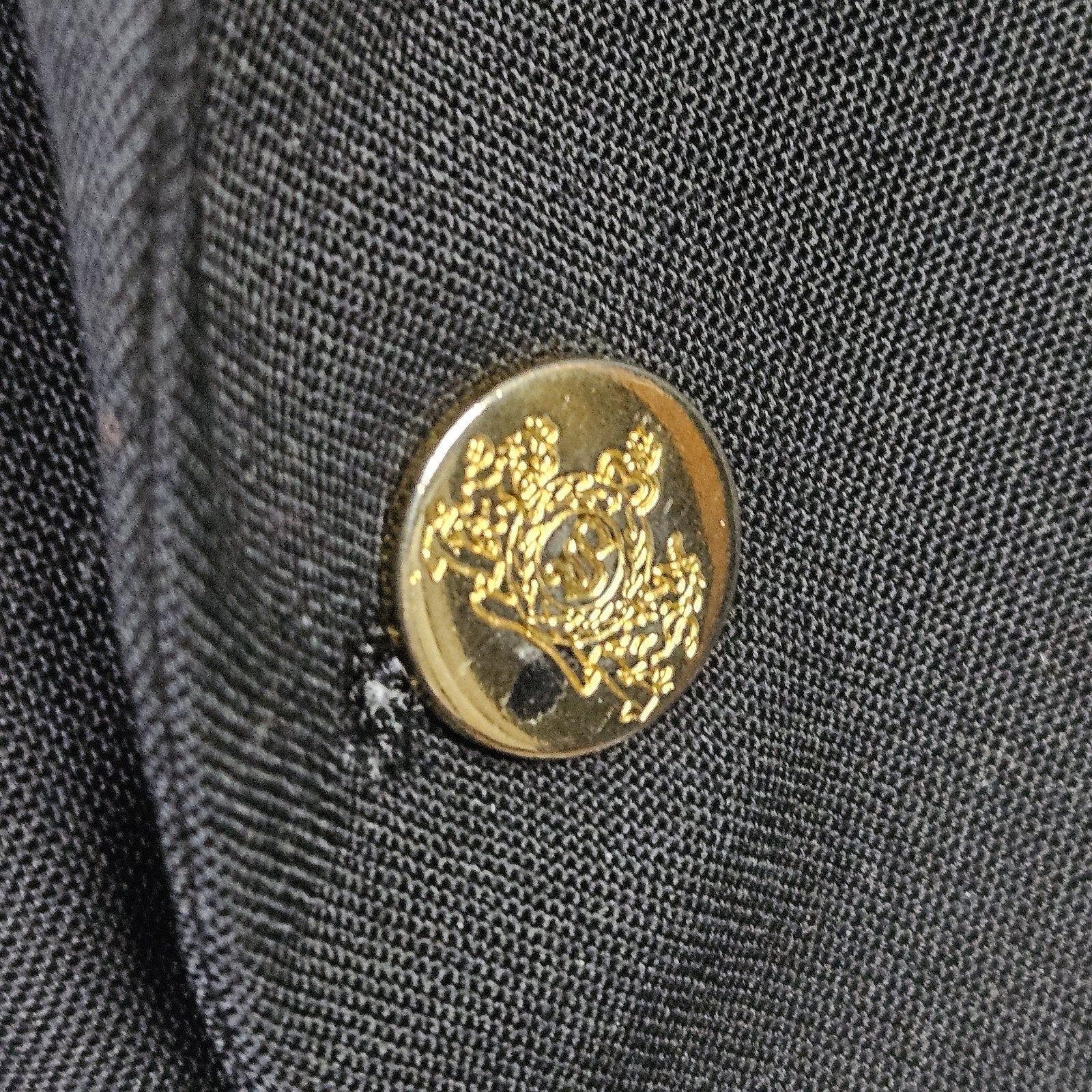 Vtg Hart Schaffner Marx 48L Navy Gold Button Wool Blazer Jacket Sport Coat Union