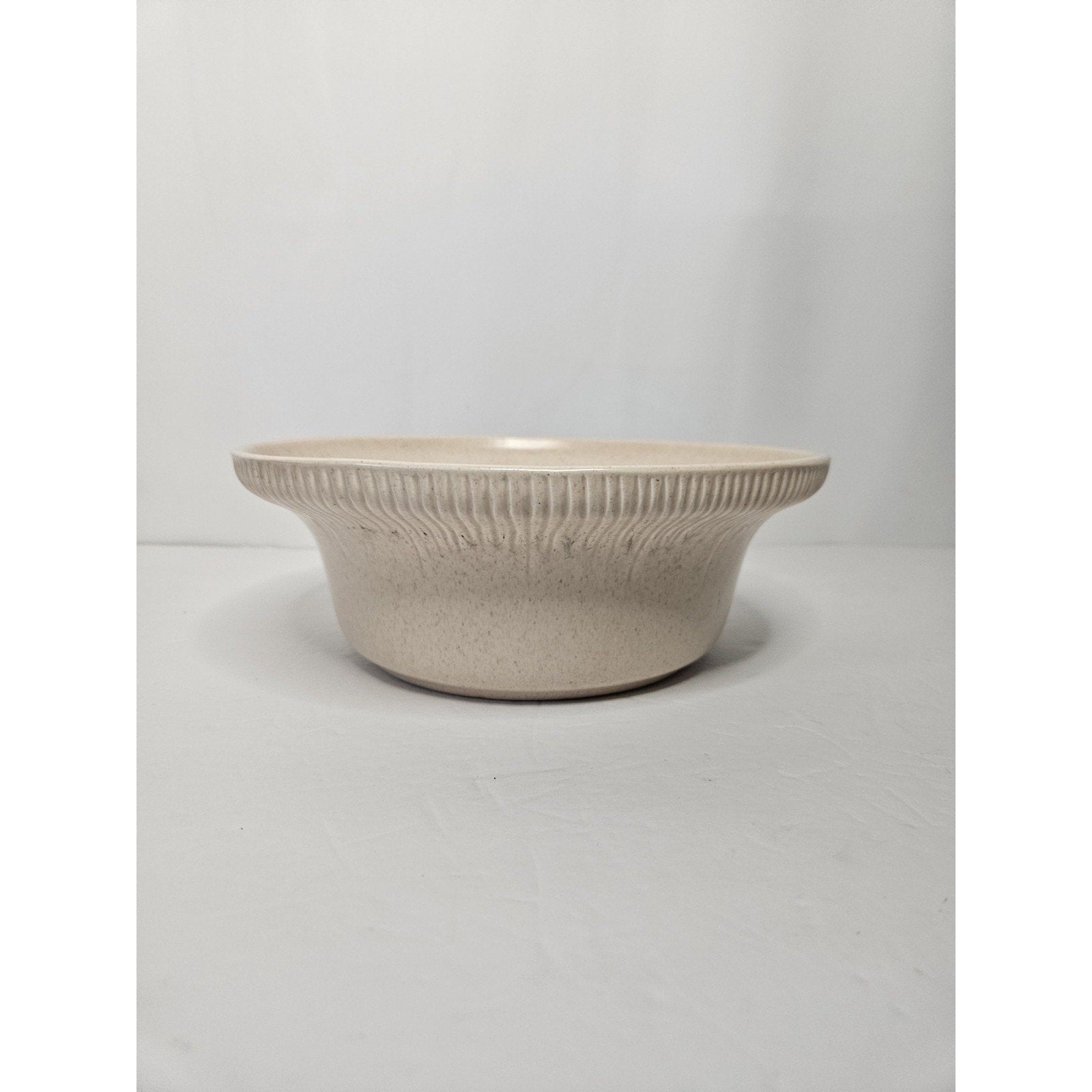 Vintage McCoy Pottery Tan Speckled Serving Bowl #593 Made in USA Cali Original