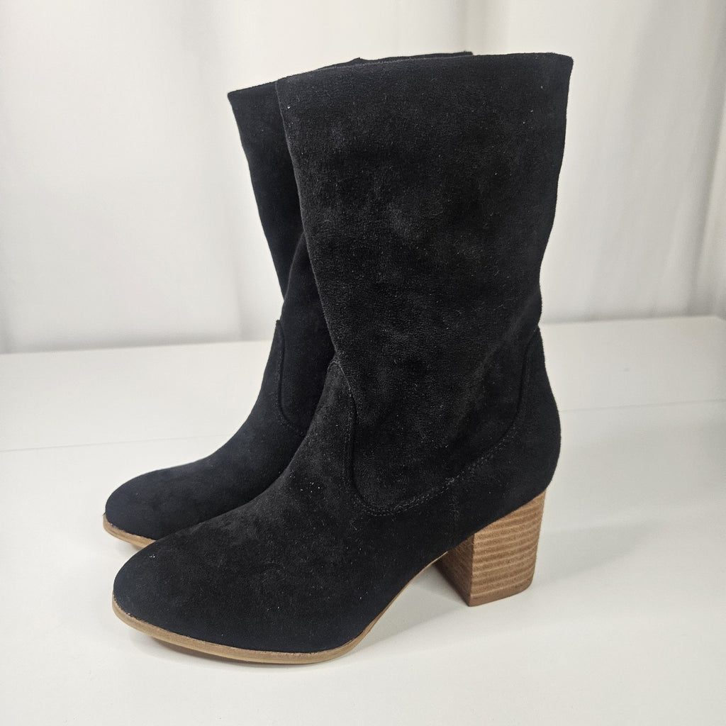 Hey Girl by Corkys Wicked Womens Sz 7 Black Slip On Heel Boots New Wo Box