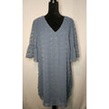 Blooming Jelly Womens Size XL Swiss Dot Flounce Sleeve Chiffon Tunic Dress Blue