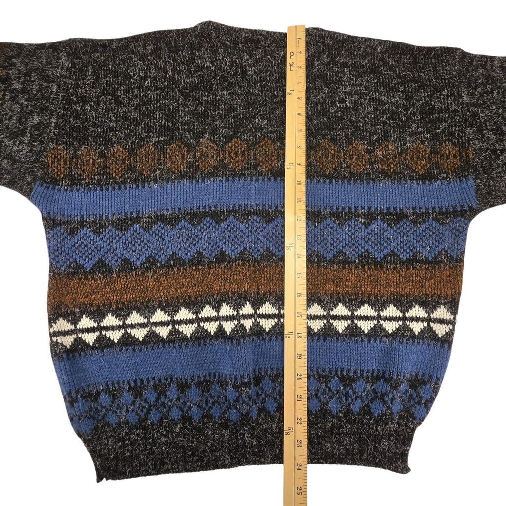 Vintage 90s Scandia Sweater Men’s Size XL Black Fall Autumn Knit USA Made