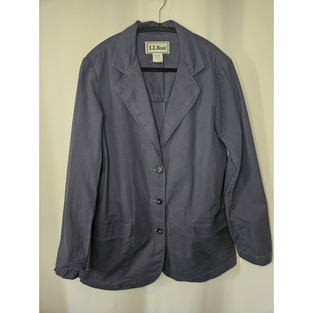 LL Bean Vtg Women's Field Jacket Barn Coat Blazer Cotton 71341 Overcoat Sz 14 Lg