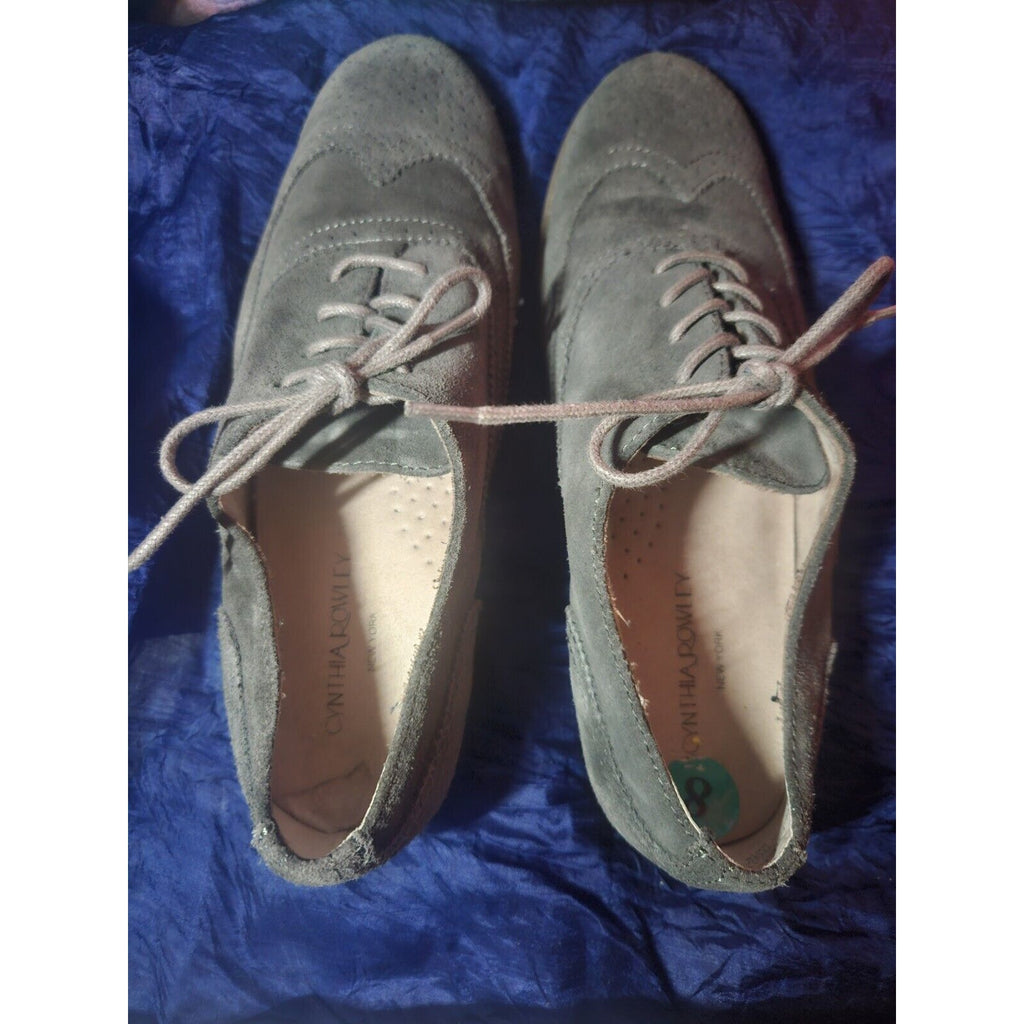 Cynthia Rowley New York Oxford Suede Dark Gray sz 8 Shoes
