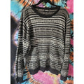 Carbon Fair Isle Men's Black And White Pullover Sweater XXL Y2K