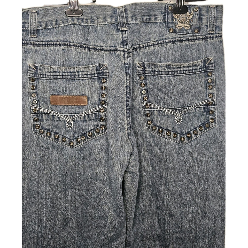 Phat Farm Jeans Men's 38x32 Regular Fit Straight Blue Denim Pants Y2K Hip Hop