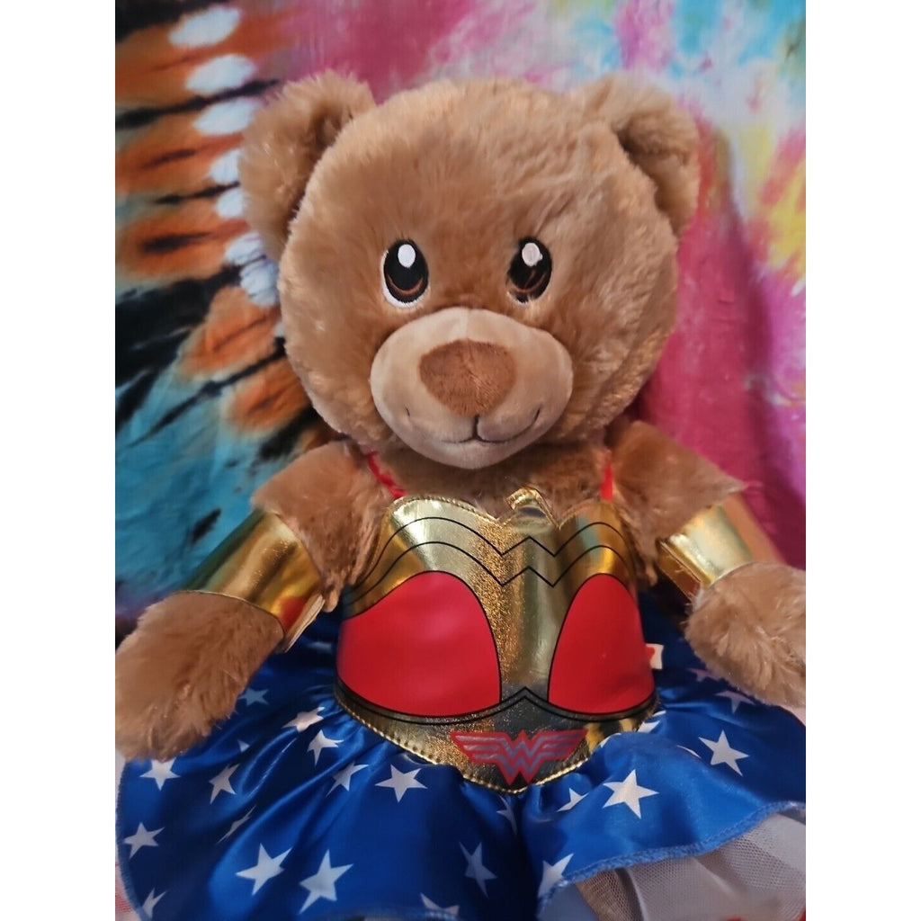 Build A Bear BAB Brown Plush Teddy Bear Wonder Woman Costume Outfit Stuffed