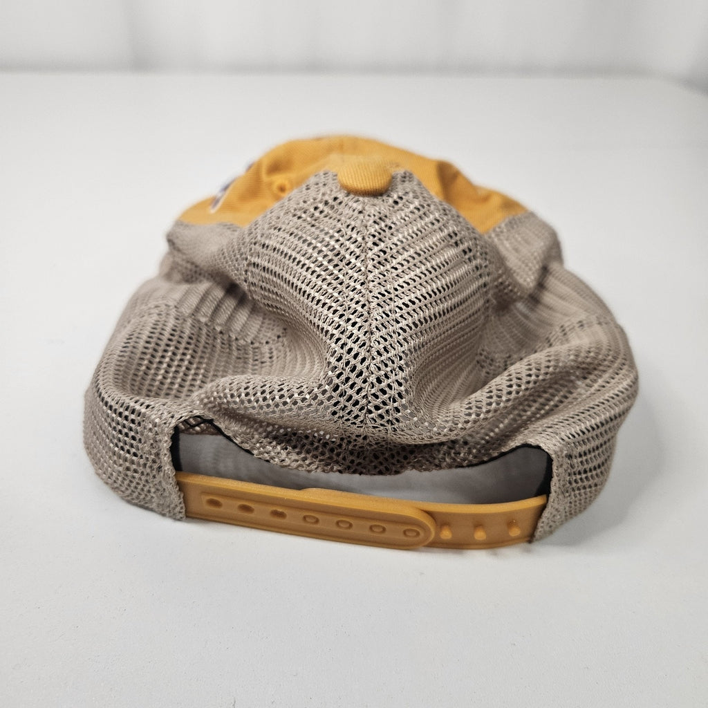 Vintage LA Lakers Yellow With Beige Mesh Snapback Hat Cap Fan Favorite Trucker