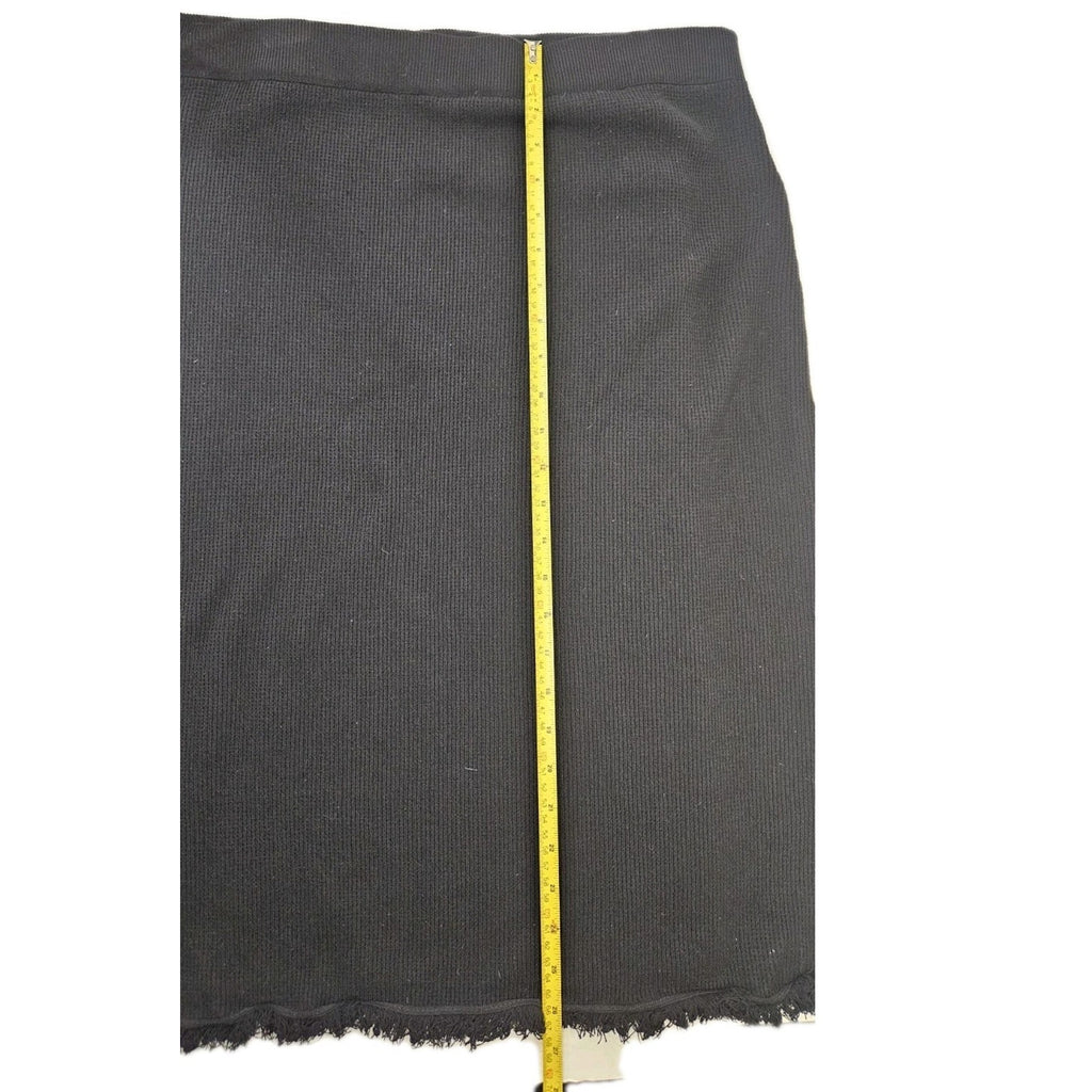 Alfani Distressed Knit Pencil Midi Skirt Plus Size XXL Black Skirt