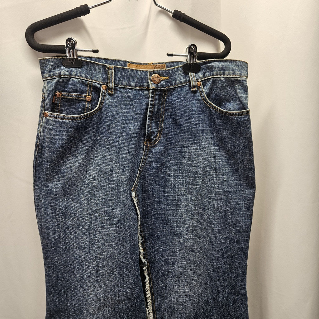 Nwt Vtg Y2K CREST The Collection Patchwork Blue Jean Skirt Maxi Fringe Sz 11/12