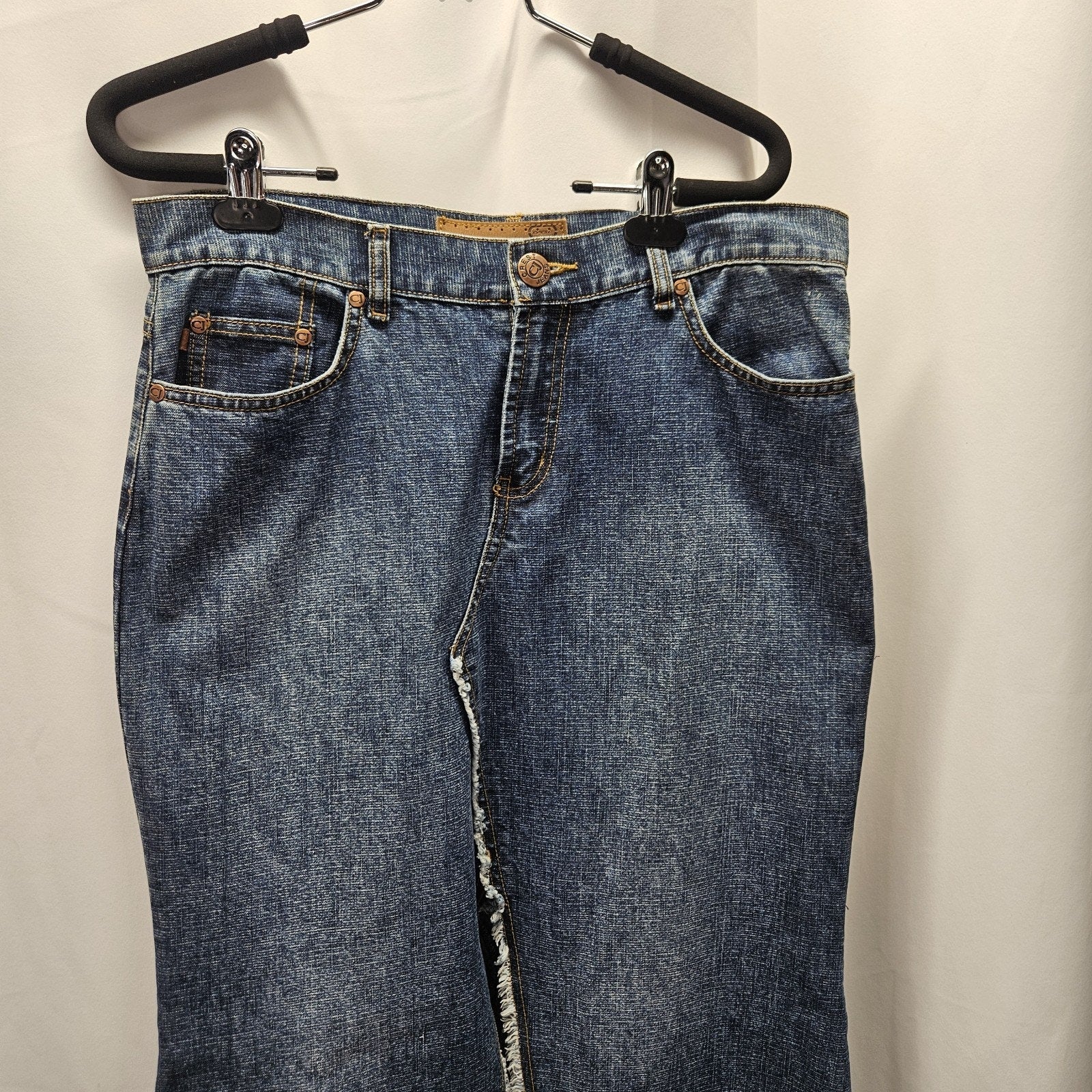 Nwt Vtg Y2K CREST The Collection Patchwork Blue Jean Skirt Maxi Fringe Sz 11/12
