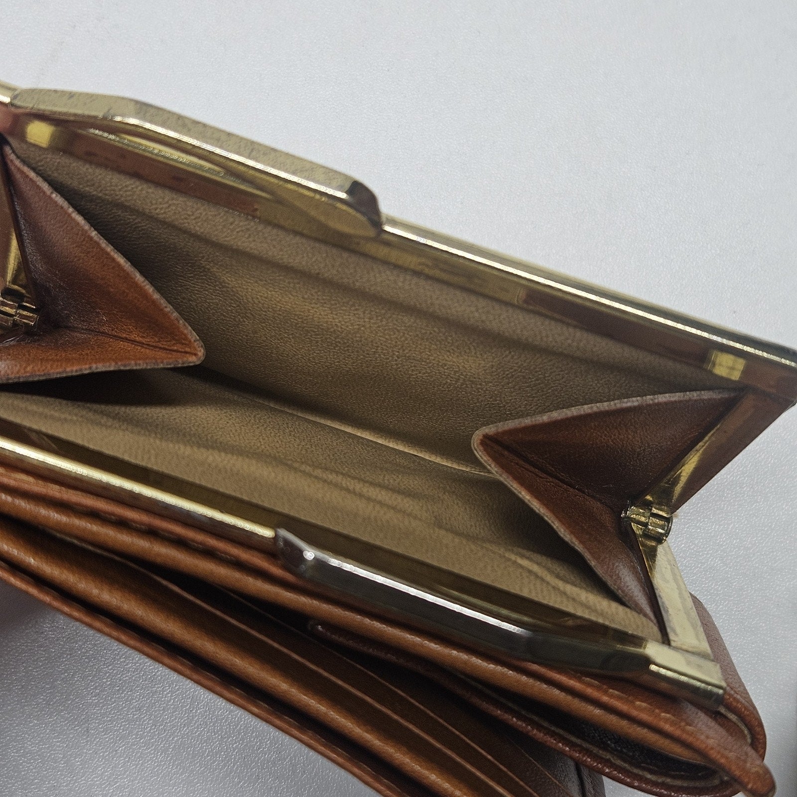 Vtg ROLFS Zodiac Sign Cowhide Wallet Camel Brown Boho Celestial Whimsigoth