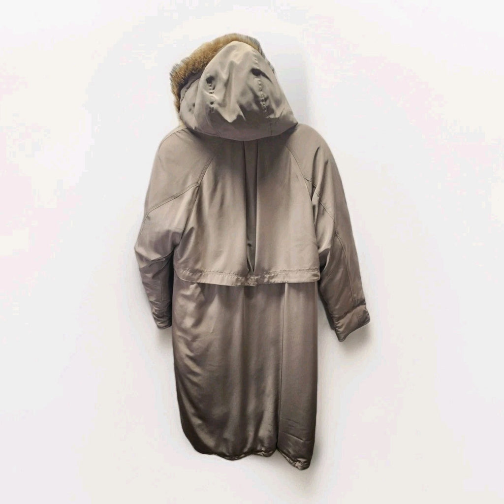 Platinum Utex Women’s Removable Faux Fur Hood Quilted Long Coat Parka