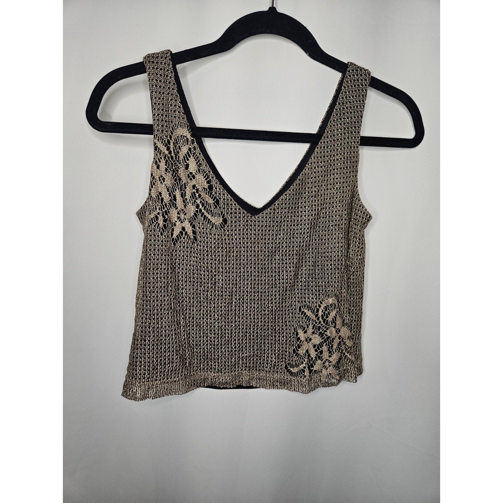 Jeffrey & Dara Evening By Tom Barra Size 4P Gold Embellished Womens Layered Tank