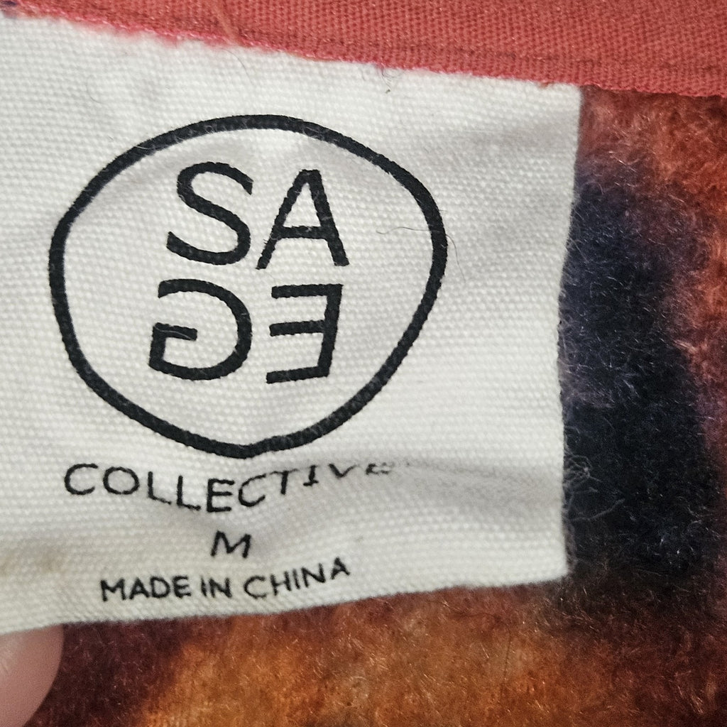 Sage Collective Jacket Red Purple Fleece 1/2 Zip Pullover Pocket Size M Cozy