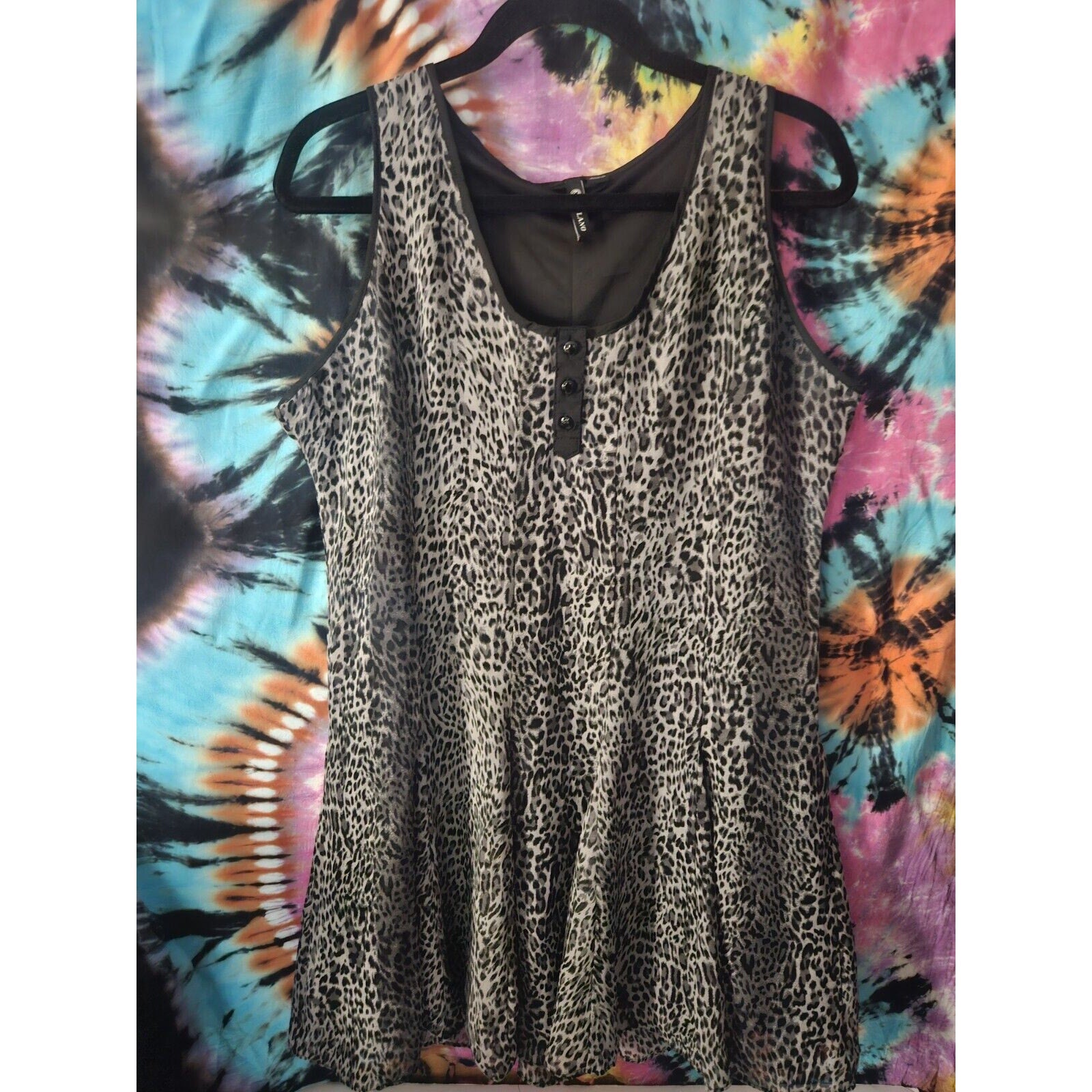 Milano Snow Leopard Tank Short Layered Dress Womens Size 14
