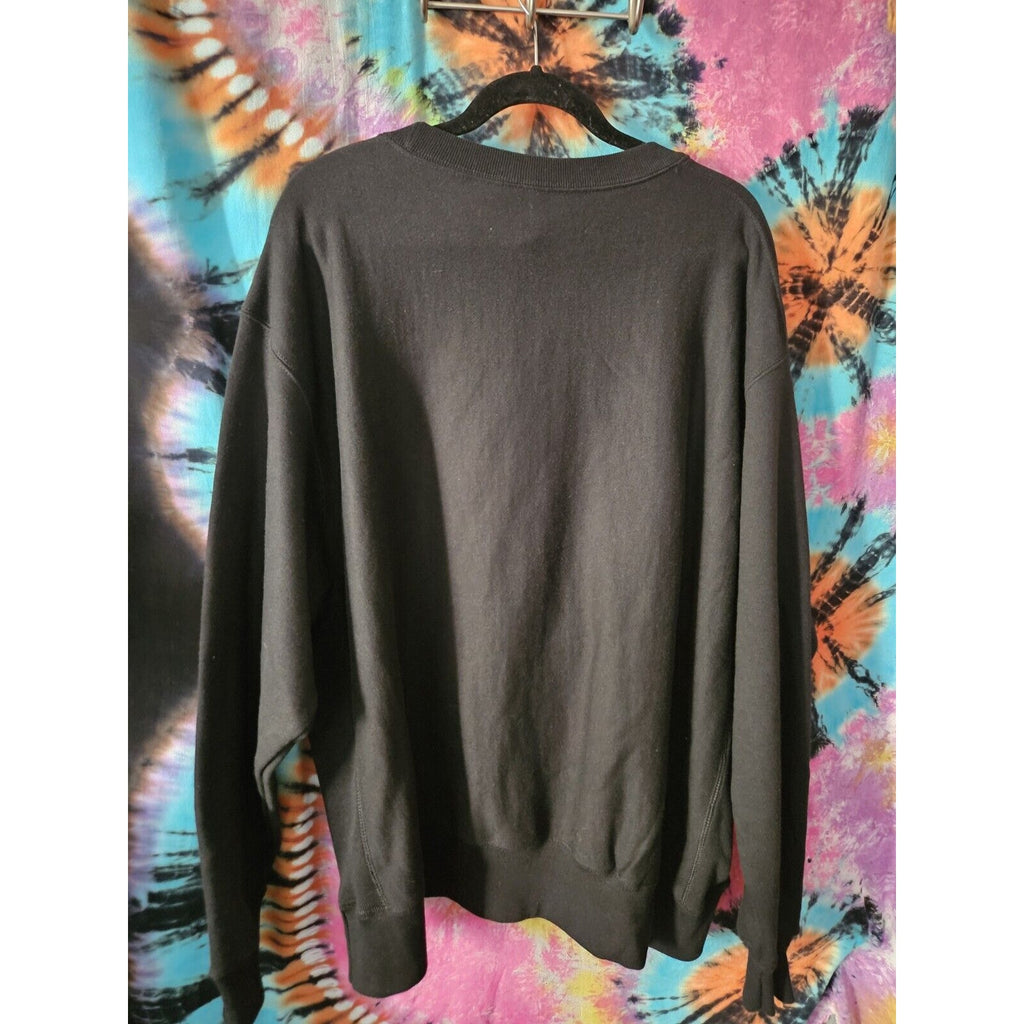 Champion Mens Reverse Weave Black Size 2X Long Sleeve Sweater