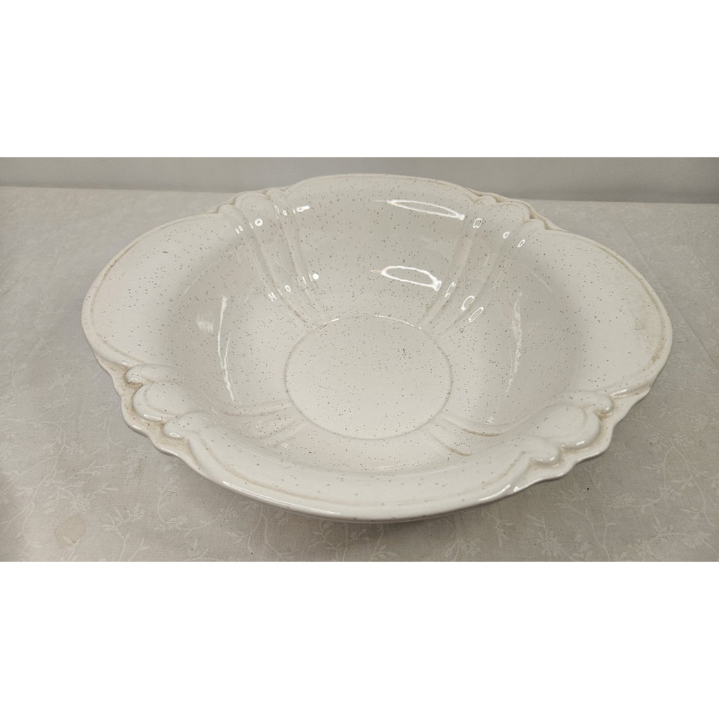 Vintage Treasure Craft Cream Pottery 11" Serving Bowl Lob Handles USA Made