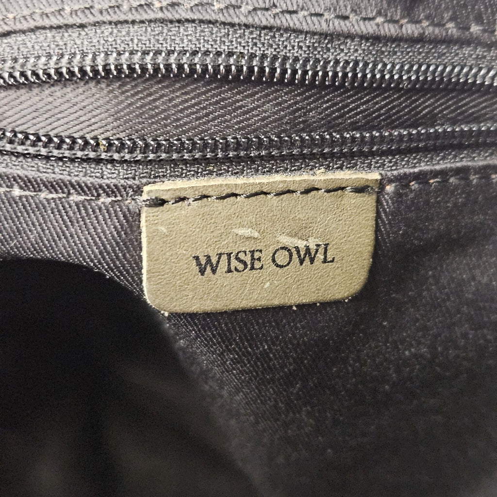 Wise Owl Genuine Leather Crossbody Handbag Purse Olive Green Boho Western