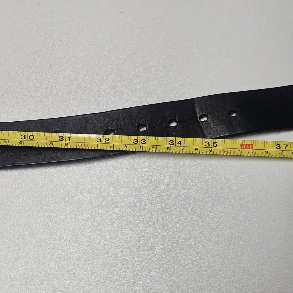 Vintage Y2K Levi’s Mens Black Leather Belt Medium Logo 1.25 In Classic Levis