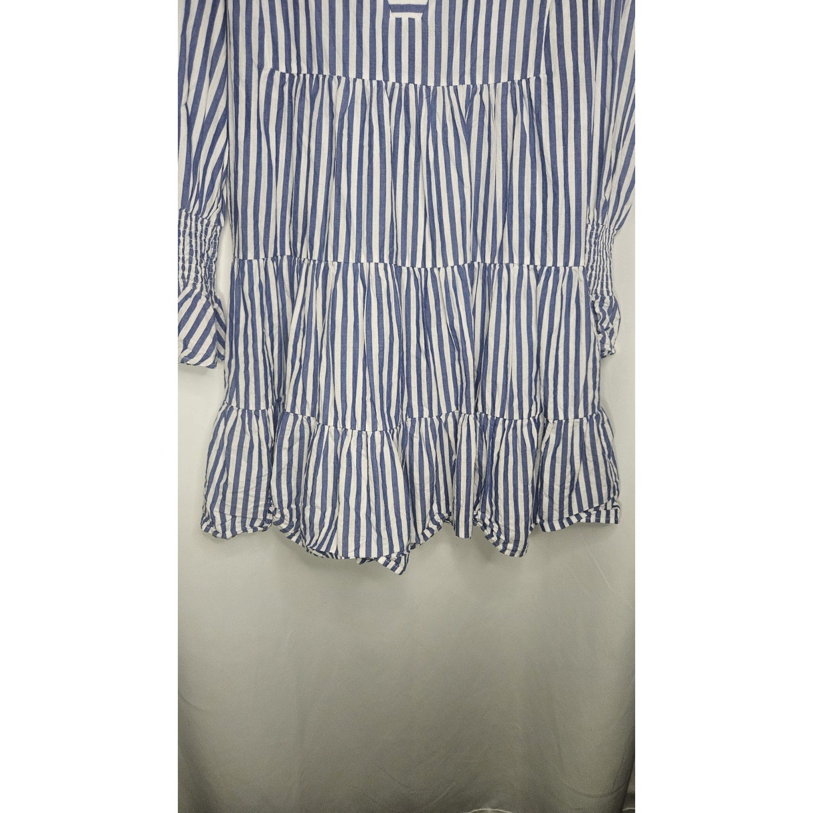 Tuckernuck Pomander Place Dress Blue White Striped Kenzo Mini Size Small Tiered Dress Summer Outfit Trendy Styles