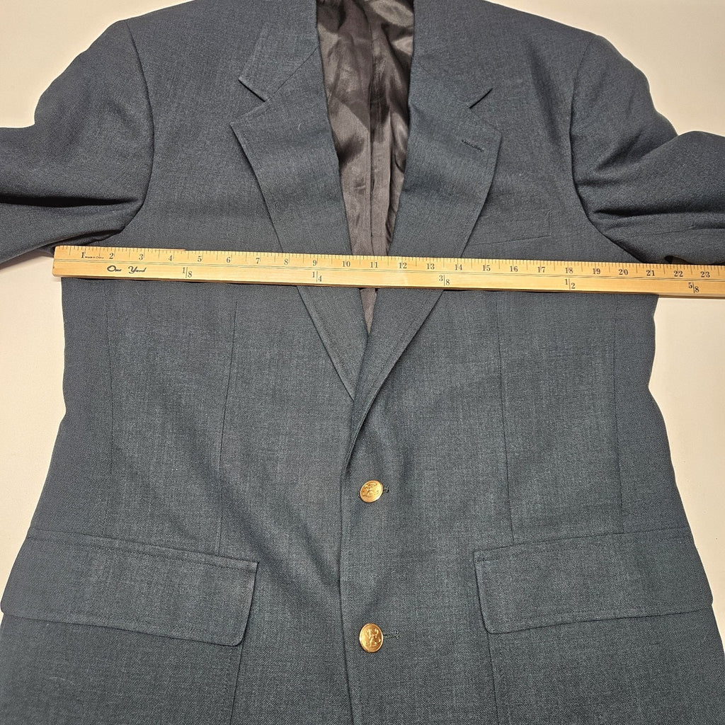 Vintage 70s Union Made Palm Beach Green Men's Blazer Sport Coat Gold Buttons