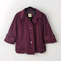 Y2K Cropped Crushed Velveteen Jacket Purple Short Coat Large