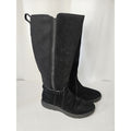 Clarks Collection Suede Tall Shaft Boots Caroline Style Black Women's 6.5 28710