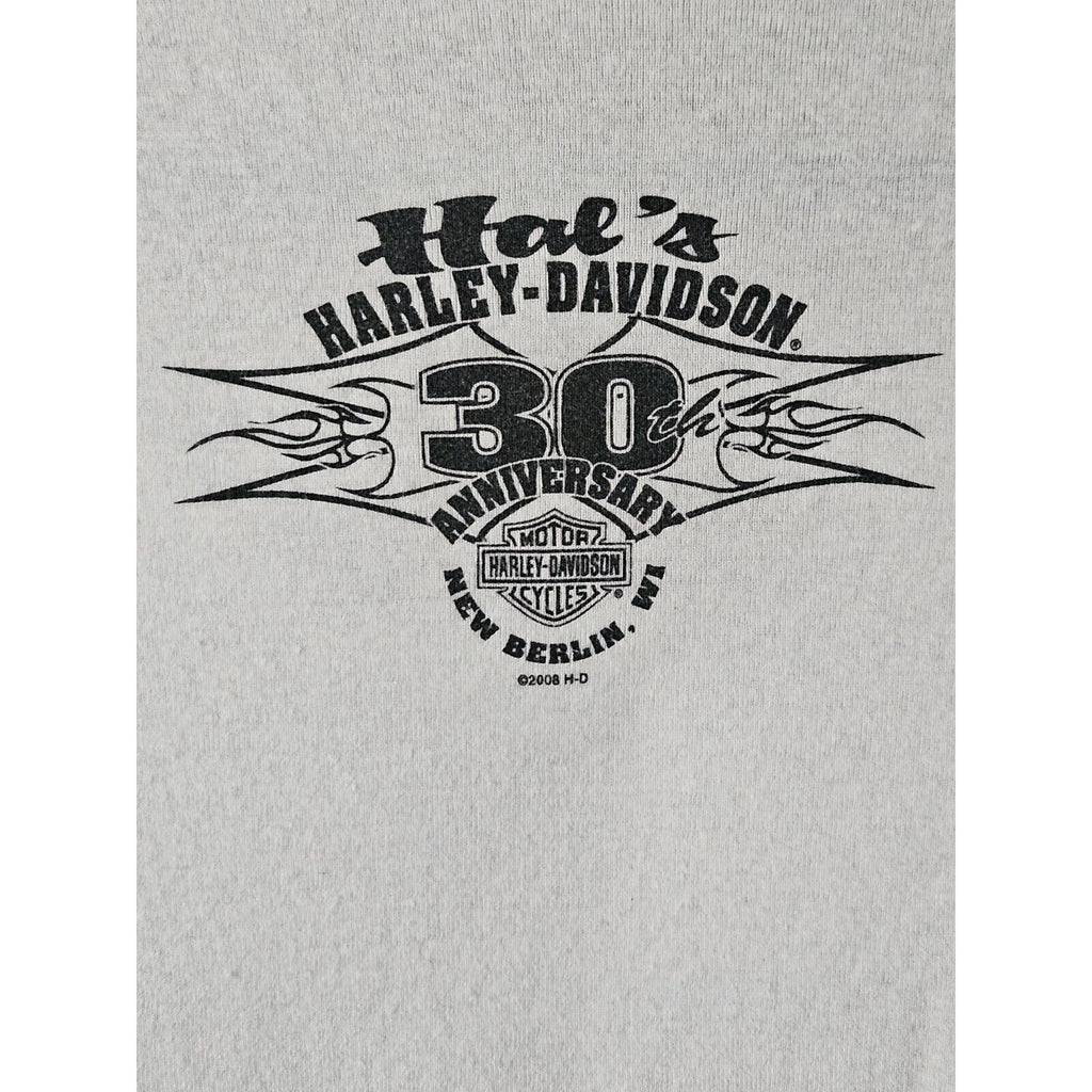 Harley-Davidson White T-Shirt Scoop Neck Size Large Biker Y2K Motorcycle