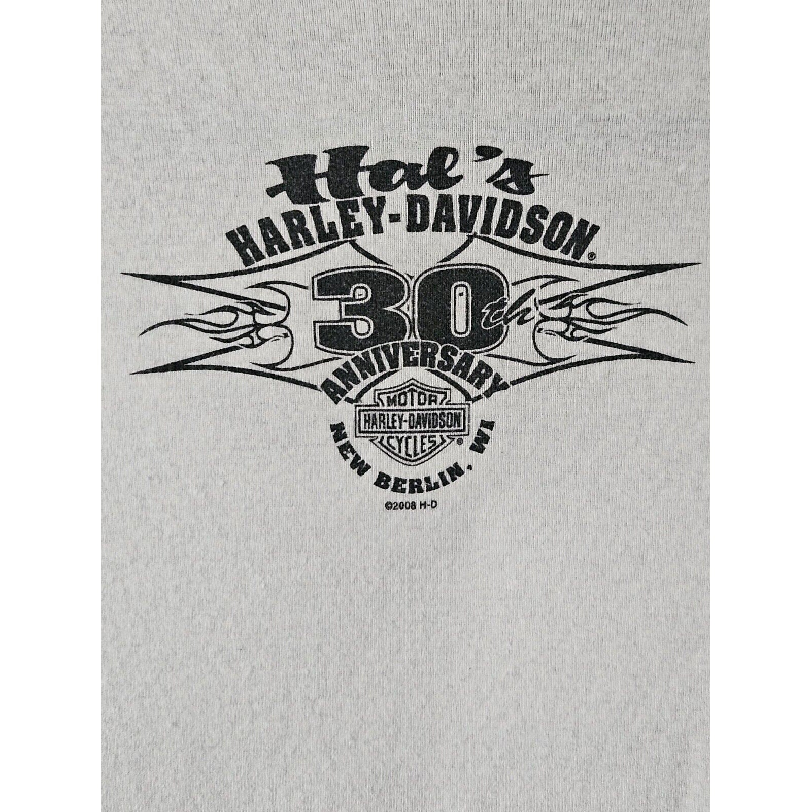 Harley-Davidson White T-Shirt Scoop Neck Size Large Biker Y2K Motorcycle