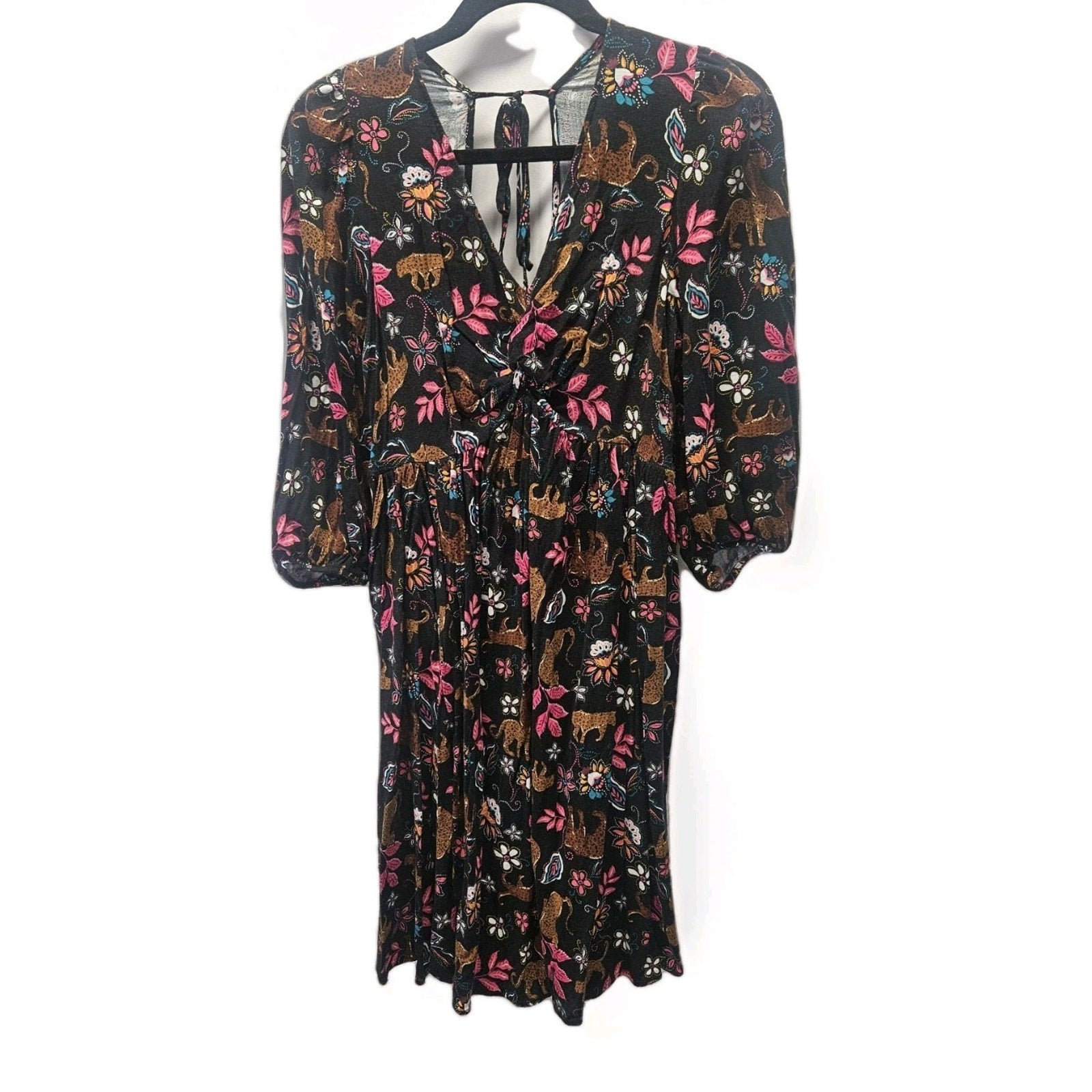 Torrid Mini Rayon Slub Balloon Sleeve Twist Front Dress Torrid Size 0 Large