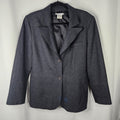 Vintage Harve Benard Wool Blend Suit Jacket Coat Blazer Gray Button Womens 16