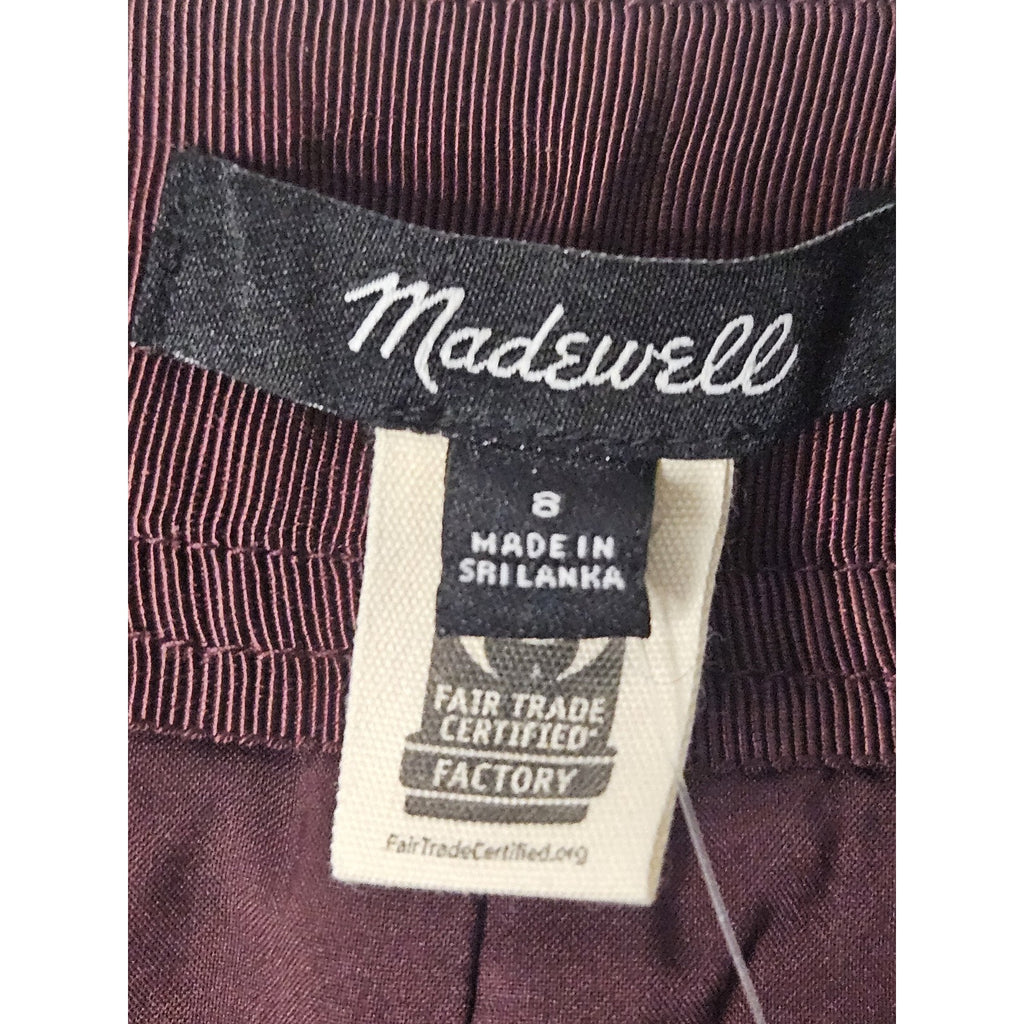 NWT Madewell ($98) Zip Front Mini Skirt Bordeaux Mélange Size 8 Medium ND130