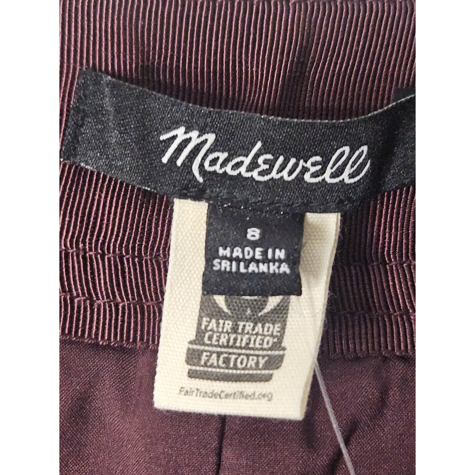 NWT Madewell ($98) Zip Front Mini Skirt Bordeaux Mélange Size 8 Medium ND130