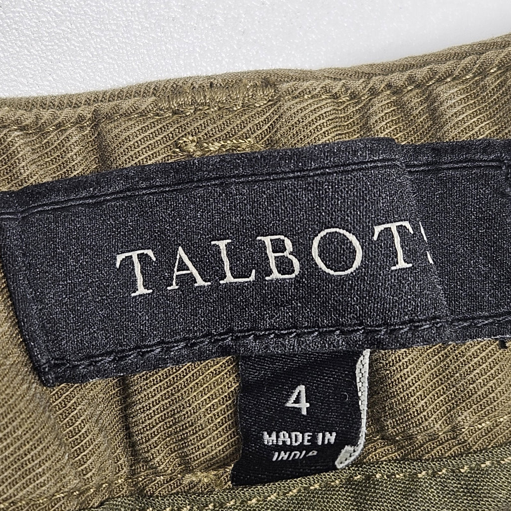 TALBOTS Olive Green Straight Leg Crop Pants size 4 Womens Casual Army Green
